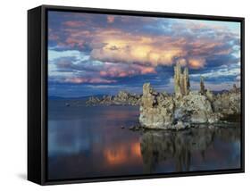 California, Sierra Nevada, Tufa Formations Reflecting in Mono Lake-Christopher Talbot Frank-Framed Stretched Canvas