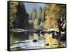 California, Sierra Nevada, Yosemite National Park, Autumn Along the Merced River-Christopher Talbot Frank-Framed Stretched Canvas