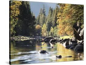 California, Sierra Nevada, Yosemite National Park, Autumn Along the Merced River-Christopher Talbot Frank-Stretched Canvas