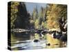 California, Sierra Nevada, Yosemite National Park, Autumn Along the Merced River-Christopher Talbot Frank-Stretched Canvas