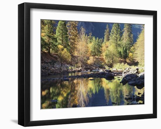 California, Sierra Nevada, Yosemite National Park, Fall Along the Merced River-Christopher Talbot Frank-Framed Premium Photographic Print