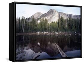 California, Sierra Nevada, Yosemite National Park, Mts Reflecting in a Tarn-Christopher Talbot Frank-Framed Stretched Canvas