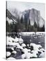 California, Sierra Nevada, Yosemite National Park, Snow on El Capitan-Christopher Talbot Frank-Stretched Canvas