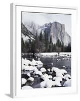 California, Sierra Nevada, Yosemite National Park, Snow on El Capitan-Christopher Talbot Frank-Framed Photographic Print