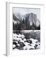 California, Sierra Nevada, Yosemite National Park, Snow on El Capitan-Christopher Talbot Frank-Framed Photographic Print