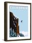 California - Skier Jumping-Lantern Press-Framed Art Print