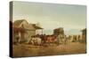 California Stagecoach Halt, 1875 (Oil on Canvas)-William Hahn-Stretched Canvas