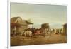 California Stagecoach Halt, 1875 (Oil on Canvas)-William Hahn-Framed Giclee Print