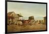 California Stagecoach Halt, 1875 (Oil on Canvas)-William Hahn-Framed Giclee Print