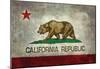 California State Flag With Distressed Treatment-null-Mounted Poster