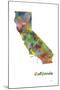 California State Map 1-Marlene Watson-Mounted Giclee Print