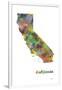 California State Map 1-Marlene Watson-Framed Giclee Print