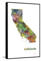 California State Map 1-Marlene Watson-Framed Stretched Canvas