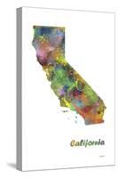 California State Map 1-Marlene Watson-Stretched Canvas