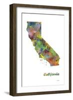 California State Map 1-Marlene Watson-Framed Giclee Print