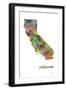 California State Map 1-Marlene Watson-Framed Giclee Print