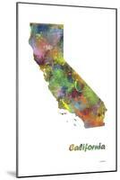 California State Map 1-Marlene Watson-Mounted Giclee Print