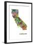 California State Map 1-Marlene Watson-Framed Giclee Print