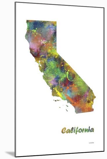 California State Map 1-Marlene Watson-Mounted Giclee Print