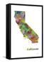 California State Map 1-Marlene Watson-Framed Stretched Canvas