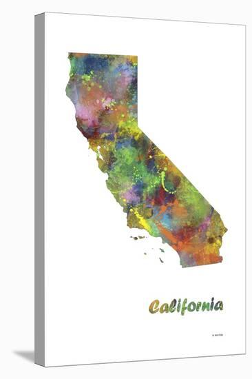 California State Map 1-Marlene Watson-Stretched Canvas