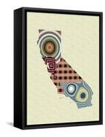 California State Map-Lanre Adefioye-Framed Stretched Canvas