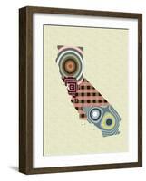 California State Map-Lanre Adefioye-Framed Giclee Print