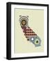 California State Map-Lanre Adefioye-Framed Giclee Print