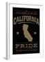 California State Pride - Gold on Black-Lantern Press-Framed Art Print