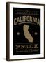 California State Pride - Gold on Black-Lantern Press-Framed Art Print