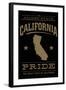 California State Pride - Gold on Black-Lantern Press-Framed Art Print