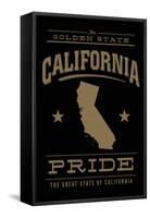 California State Pride - Gold on Black-Lantern Press-Framed Stretched Canvas