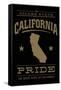 California State Pride - Gold on Black-Lantern Press-Framed Stretched Canvas