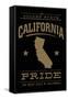 California State Pride - Gold on Black-Lantern Press-Framed Stretched Canvas