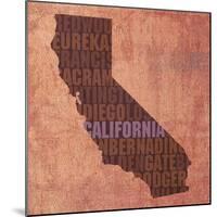 California State Words-David Bowman-Mounted Giclee Print