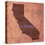 California State Words-David Bowman-Stretched Canvas