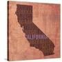 California State Words-David Bowman-Stretched Canvas