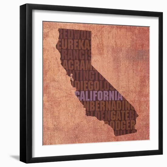 California State Words-David Bowman-Framed Premium Giclee Print