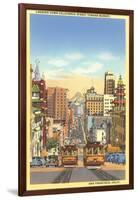 California Street, Cable Cars, San Francisco, California-null-Framed Art Print