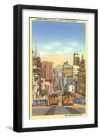 California Street, Cable Cars, San Francisco, California-null-Framed Art Print