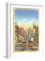 California Street, Cable Cars, San Francisco, California-null-Framed Art Print