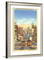 California Street, Cable Cars, San Francisco, California-null-Framed Art Print