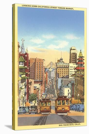 California Street, Cable Cars, San Francisco, California-null-Stretched Canvas