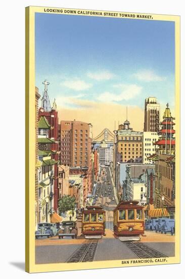 California Street, Cable Cars, San Francisco, California-null-Stretched Canvas