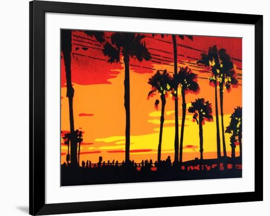 California Sunrise-Abstract Graffiti-Framed Premium Giclee Print