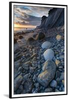 California. Sunset on the Emerging Rocks at Bowling Ball Beach, Schooner Gulch State Beach-Judith Zimmerman-Framed Premium Photographic Print