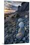 California. Sunset on the Emerging Rocks at Bowling Ball Beach, Schooner Gulch State Beach-Judith Zimmerman-Mounted Premium Photographic Print