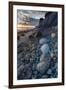 California. Sunset on the Emerging Rocks at Bowling Ball Beach, Schooner Gulch State Beach-Judith Zimmerman-Framed Premium Photographic Print