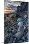 California. Sunset on the Emerging Rocks at Bowling Ball Beach, Schooner Gulch State Beach-Judith Zimmerman-Mounted Photographic Print