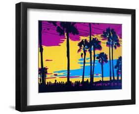 California Sunset-Abstract Graffiti-Framed Premium Giclee Print